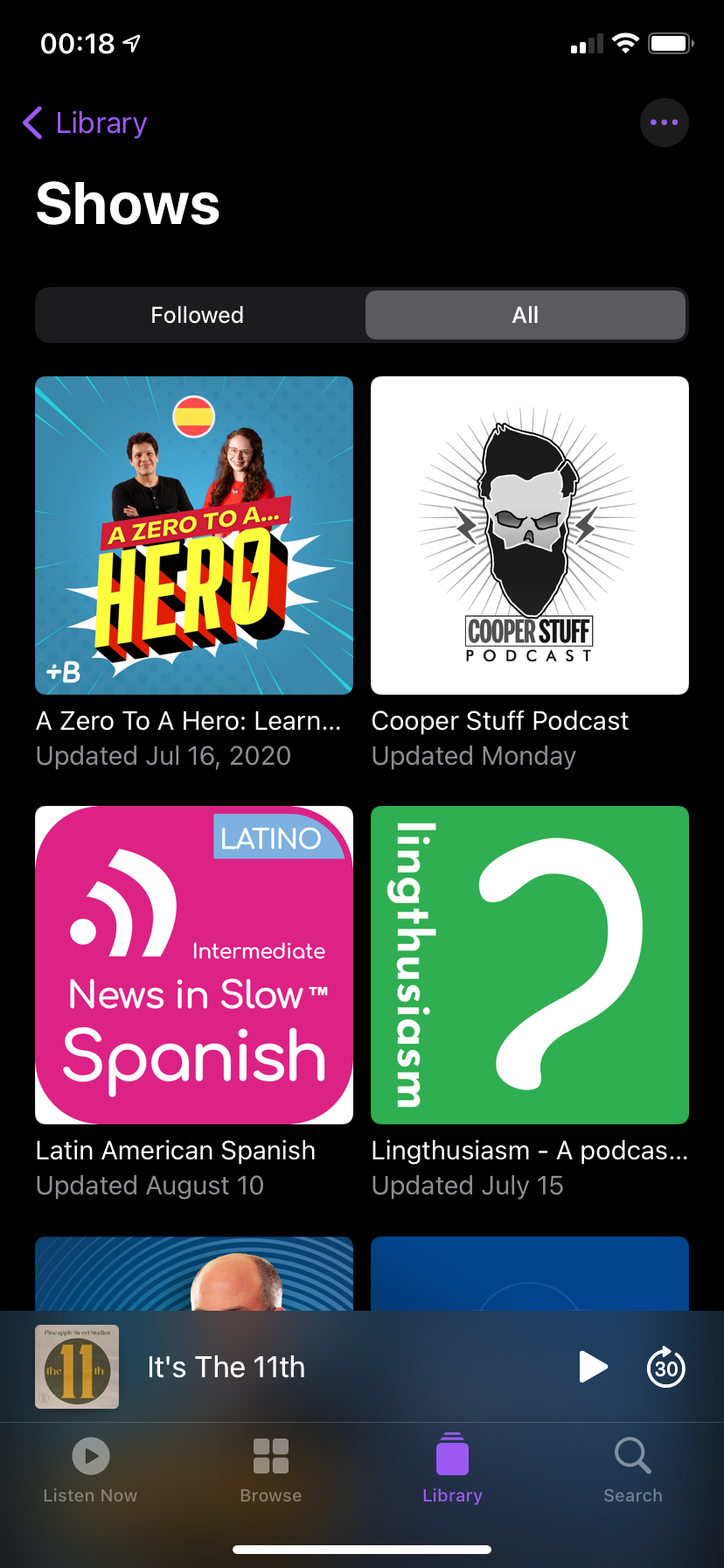 iPhone Podcast Library