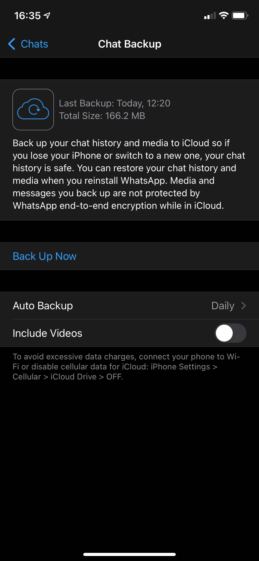 WhatsApp Backup Options