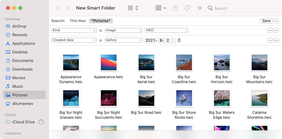 Creating Smart Folders on the Mac.