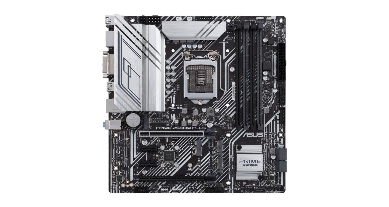The design of the ASUS Prime Z590M-PLUS motherboard