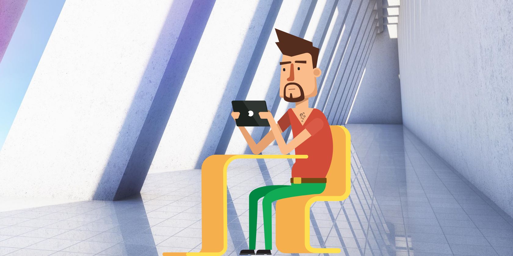 Illustration of a person working alone to avoid distractions