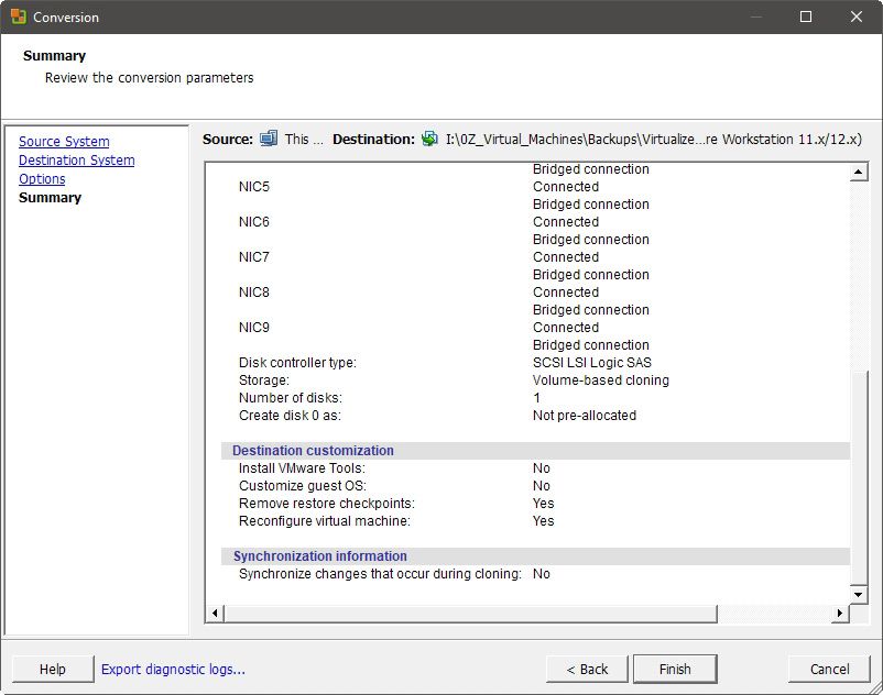 Checking Summary Before Virtual Machine Creation