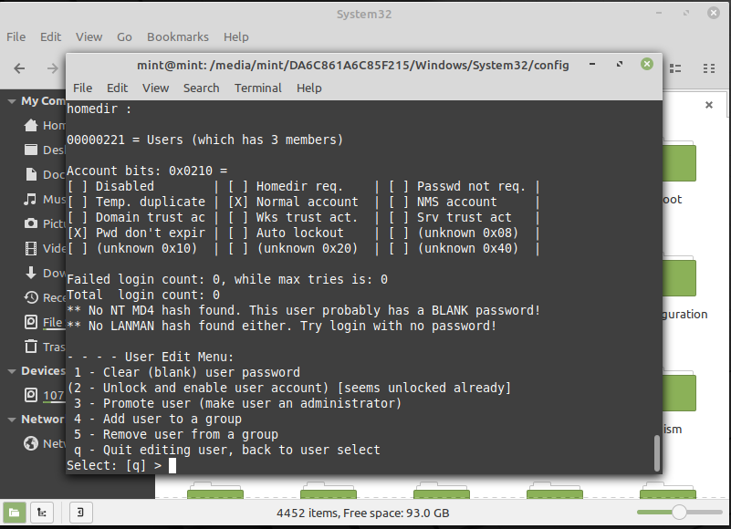 linux hdd master password reset