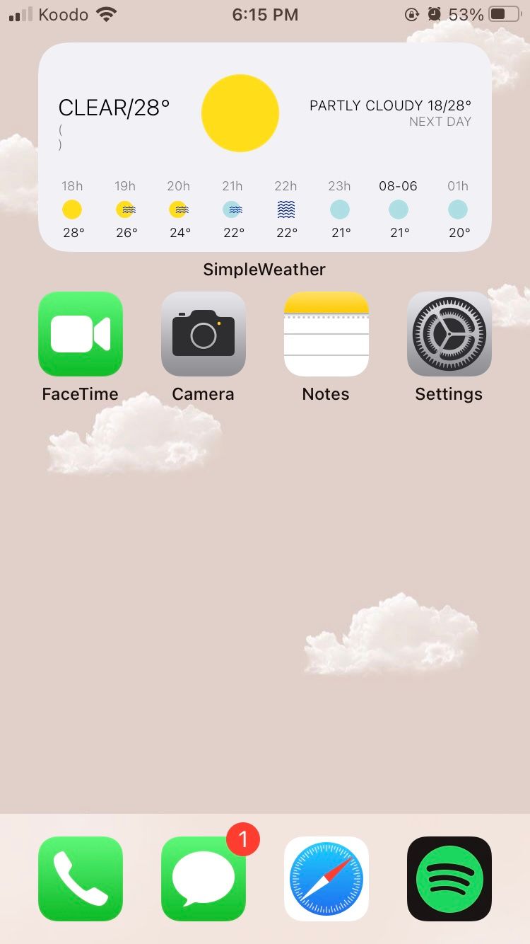Clean iPhone Homescreen