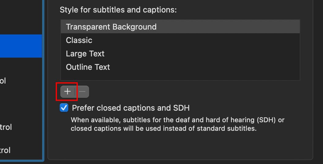 Closed Captions Mac Custom Addition