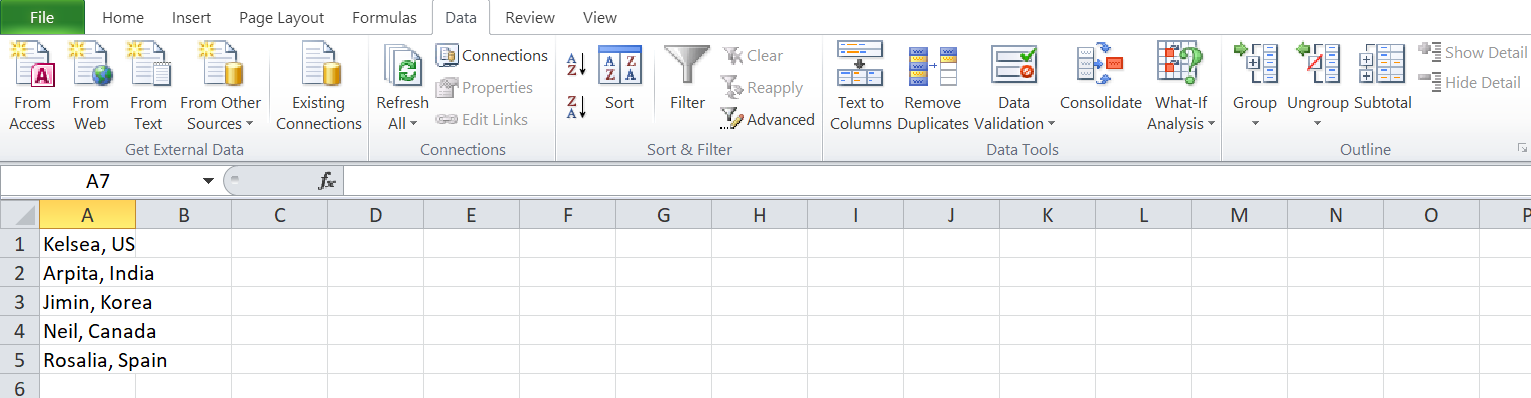 区切り文字を使用して Excel セルを分割する方法