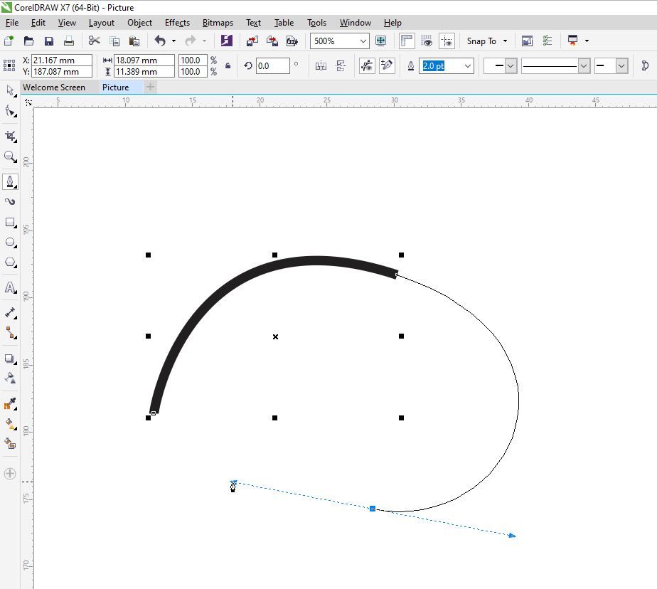 CorelDRAW Bezier and pen