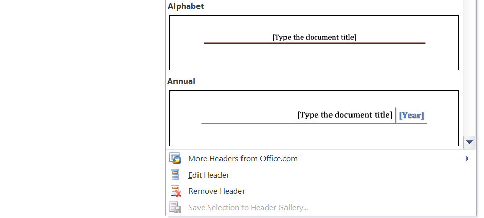 create custom header in microsoft word