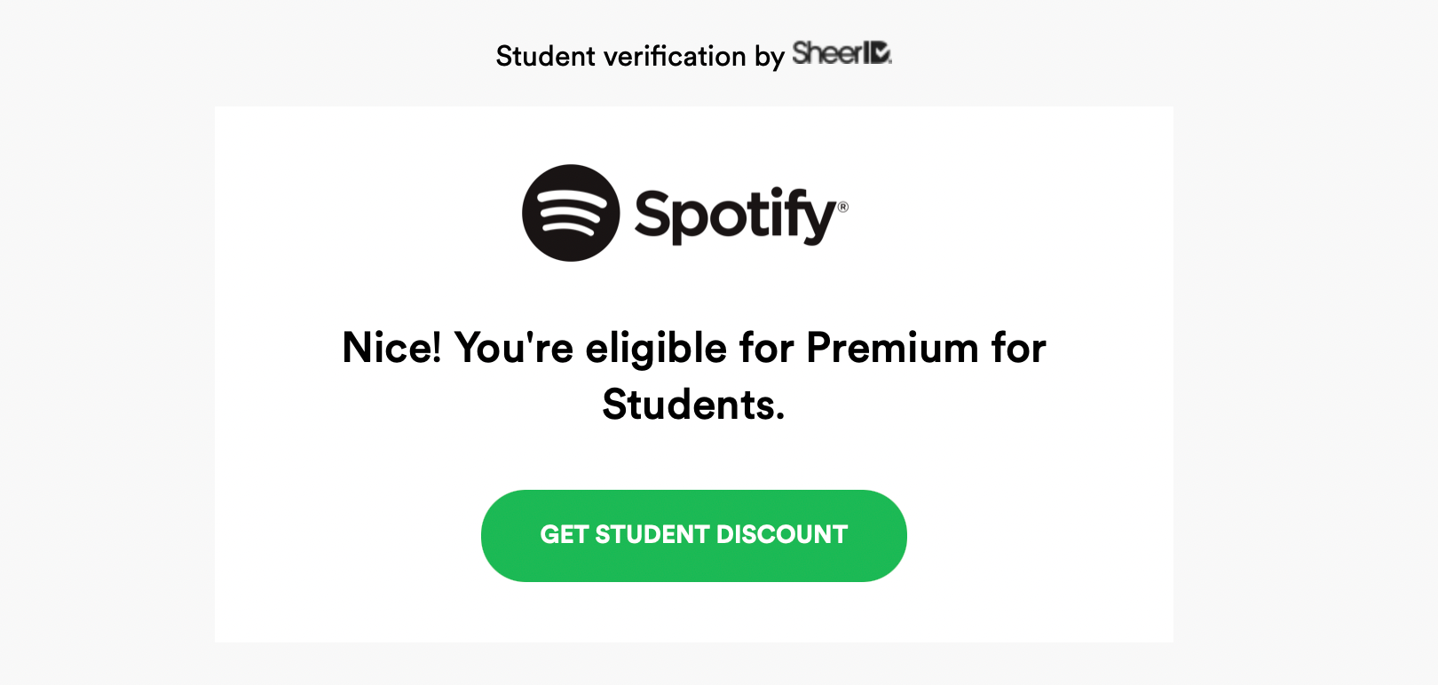 So erhalten Sie Spotify Premium günstig als Student - Eligibility Prompt 1