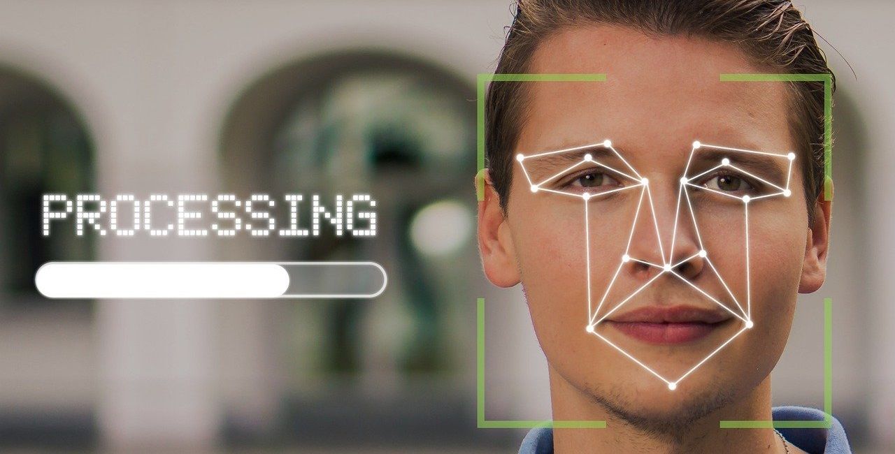 Face being scanned by image recognition system