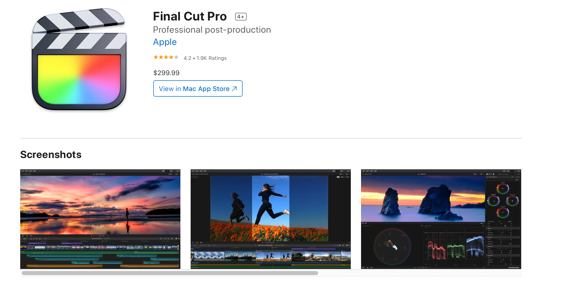 final cut pro cost