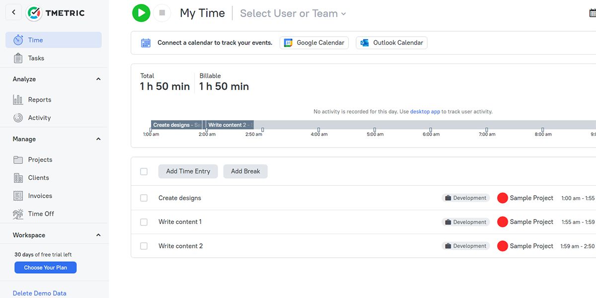 Visual showing Flowtime-based time management in TMetric