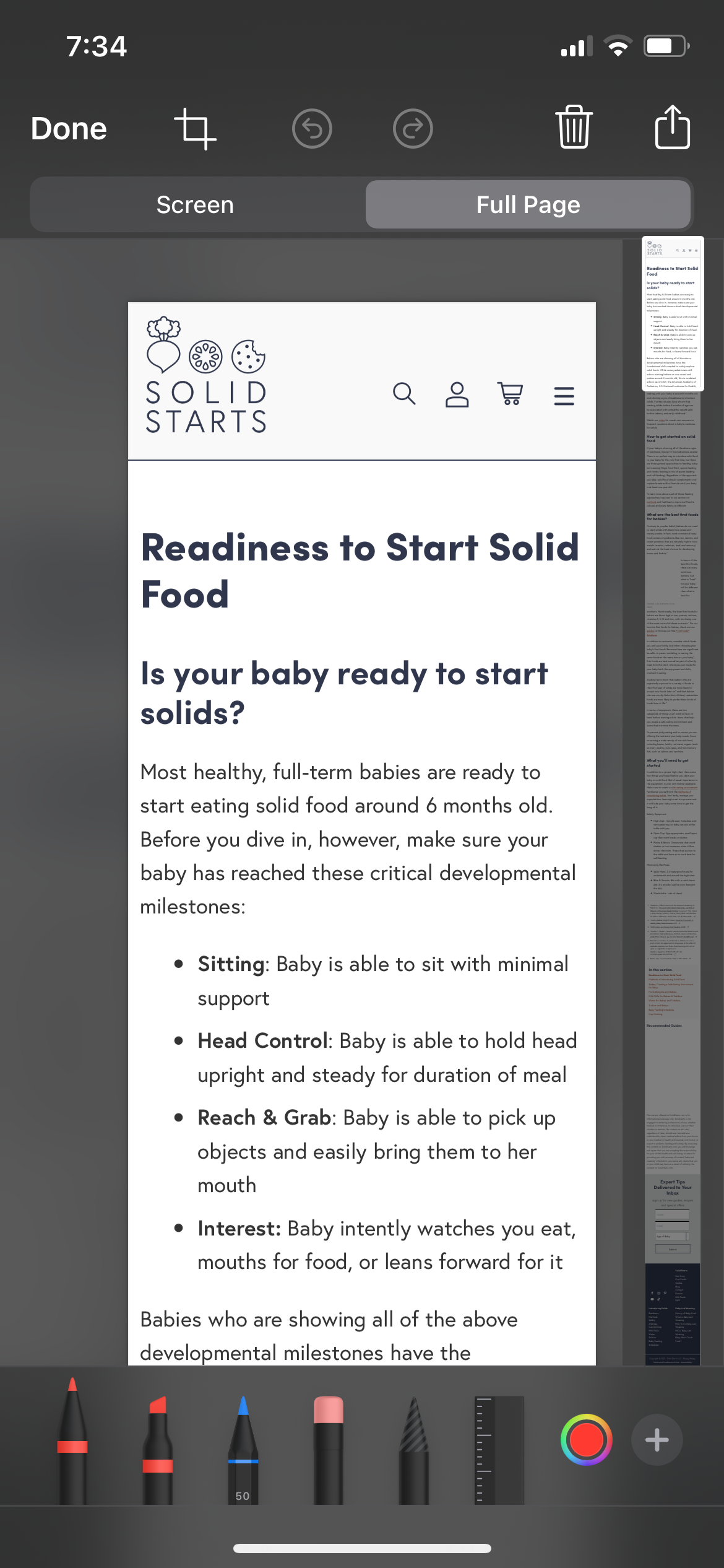 Full-page screenshots