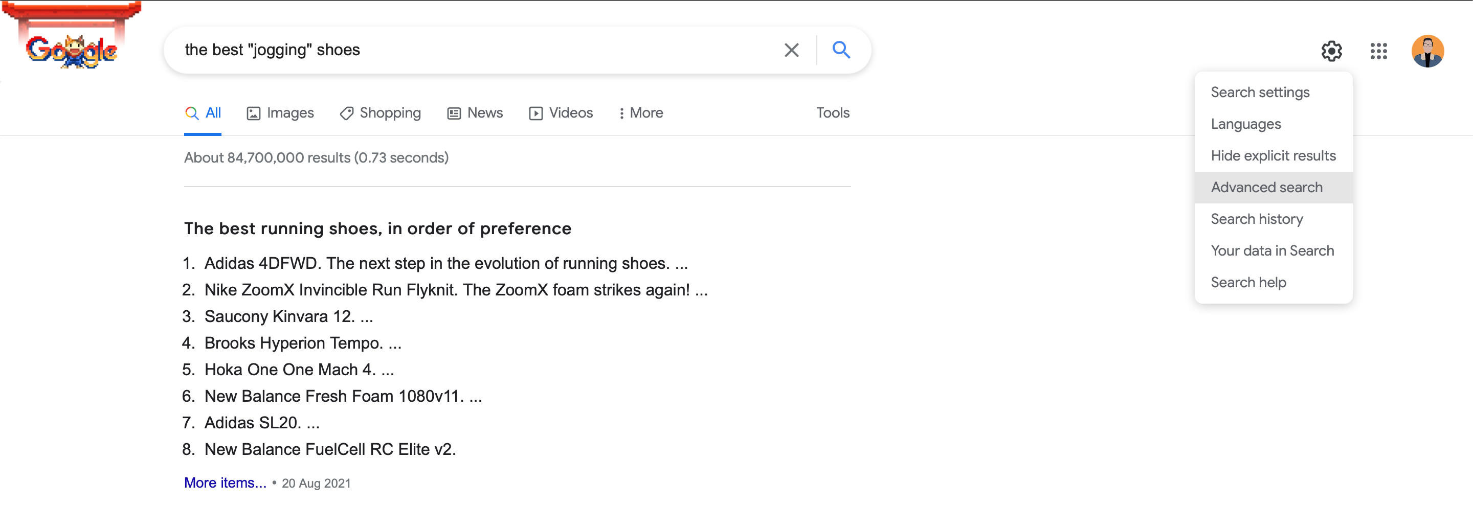 10 Tipps und Tricks, um die Google-Suche effektiver zu nutzen - Google Advanced Search Screenshot