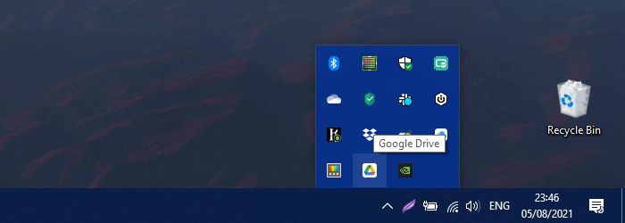 Google Drive Icon in Notification Area