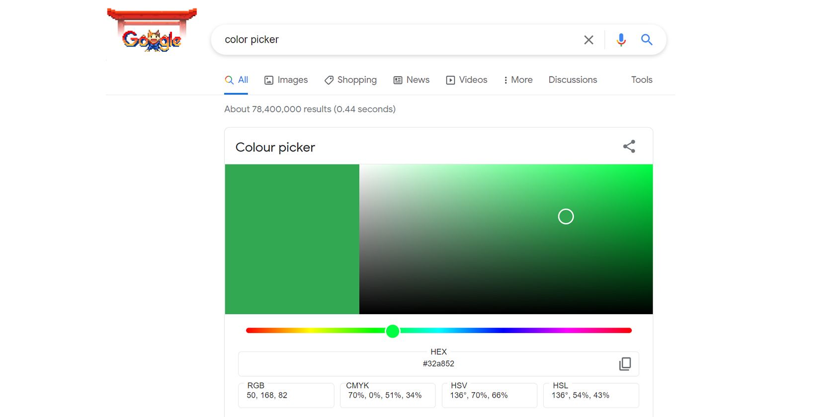 Google color picker screenshot