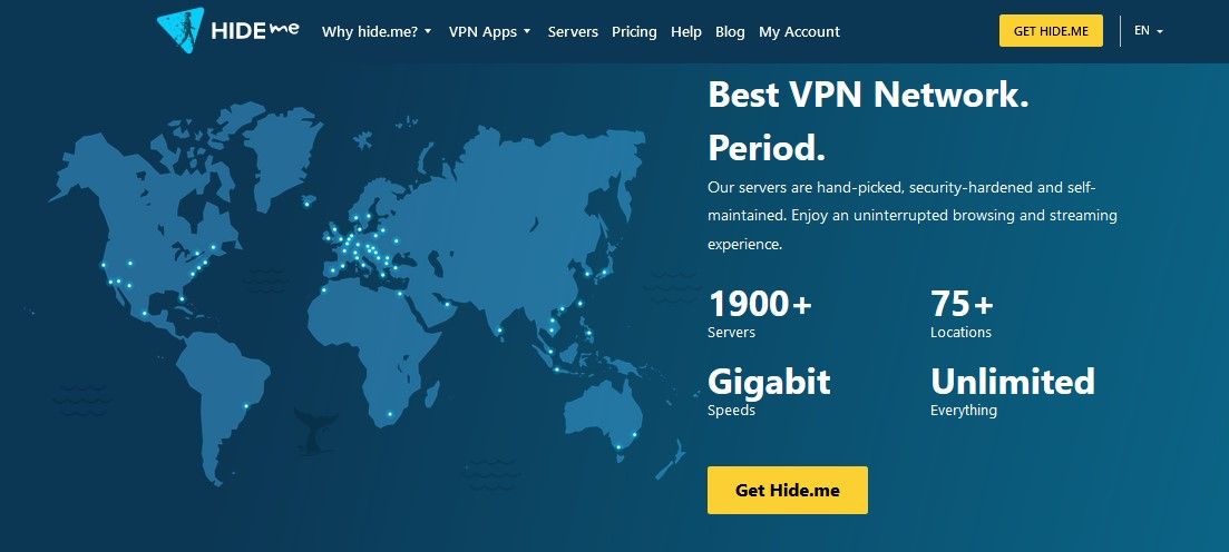 Hide me website screenshot - Le 5 migliori VPN gratuite per Android