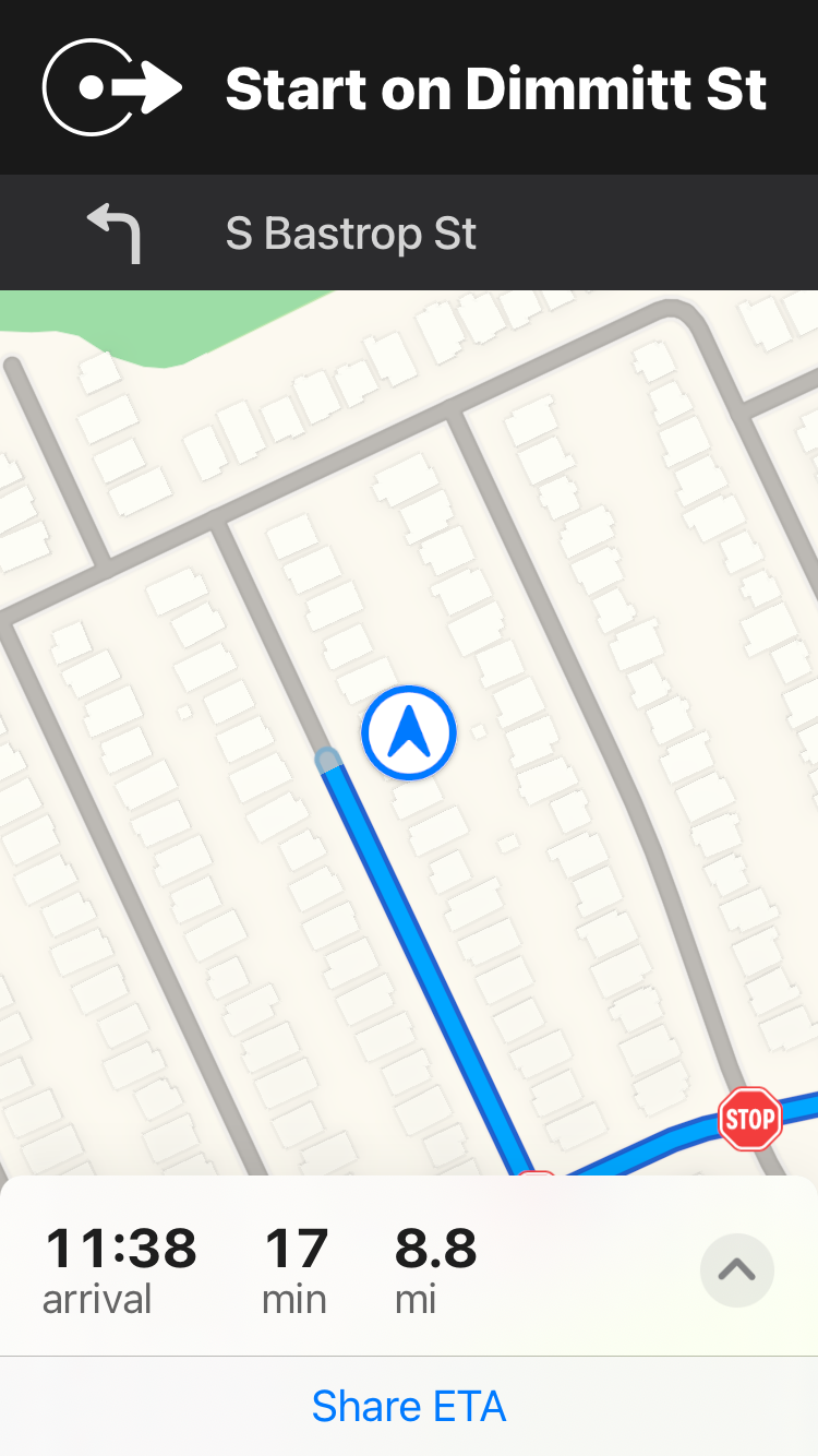 Apple Maps directions