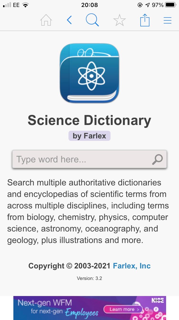 science dictionary