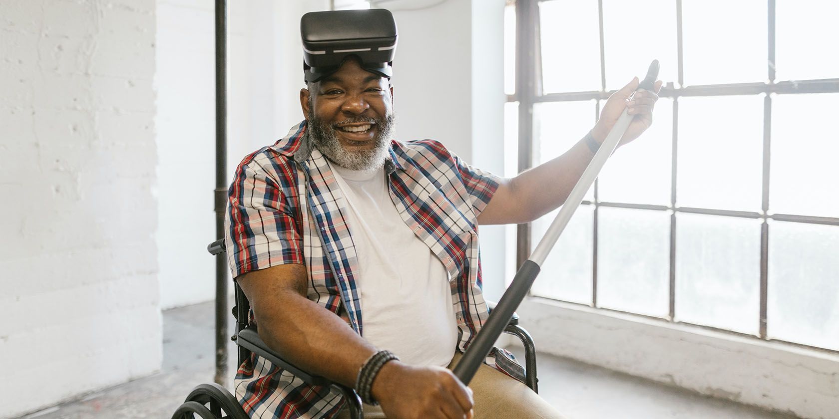 Man in Wheelchair with VR