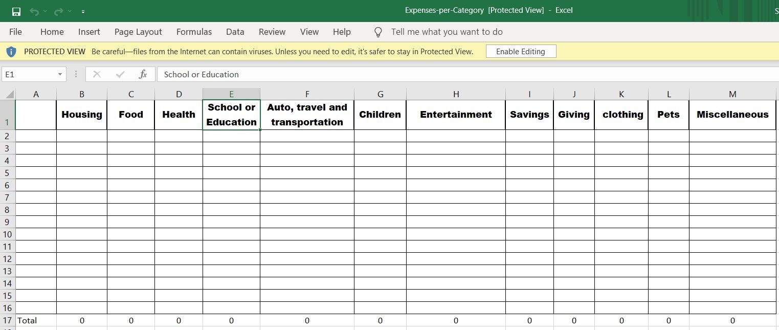 free printable expense tracker templates