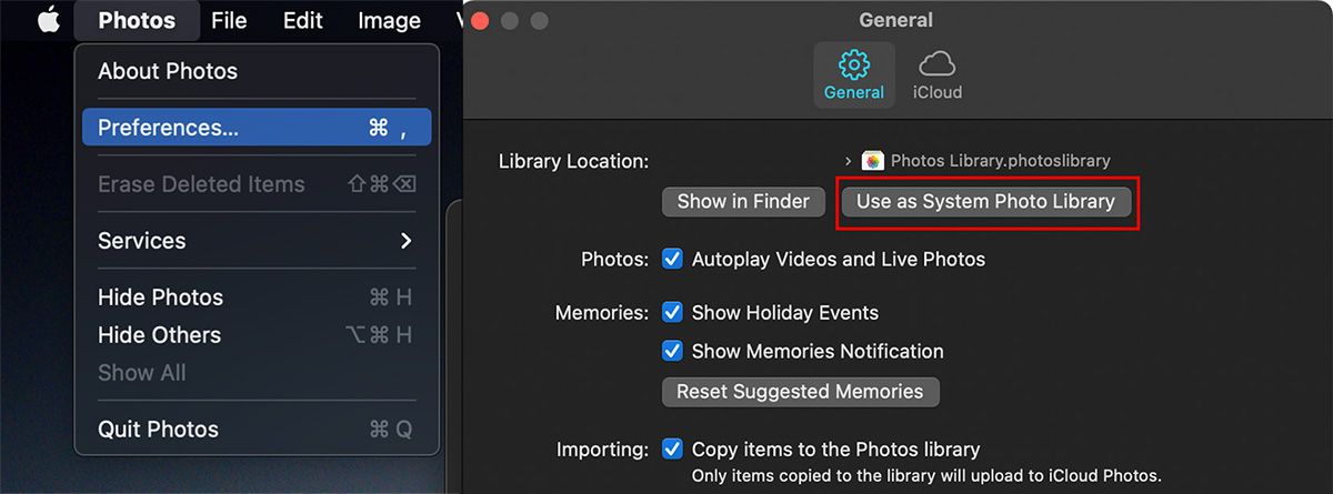 how to change iphoto library to an external drive