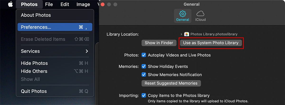 how to change iphoto library to external hard drive