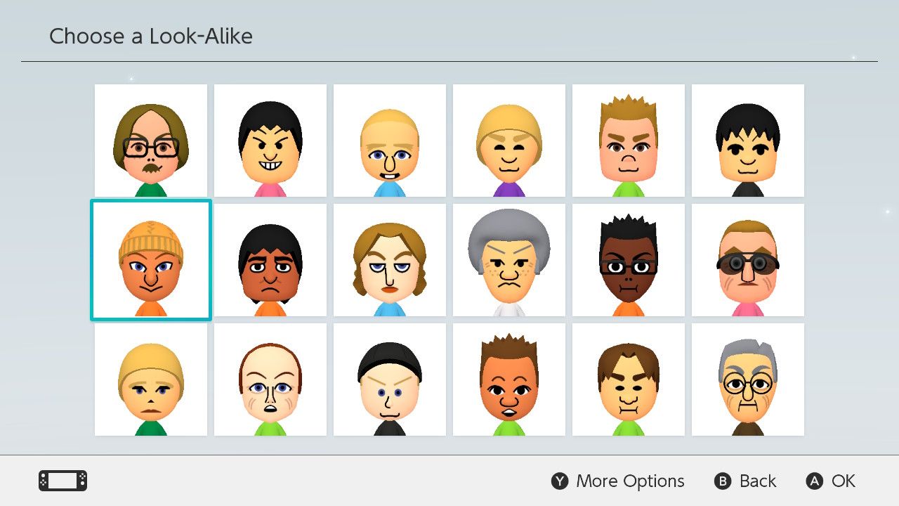 Nintendo Swtich Mii Create a Lookalike