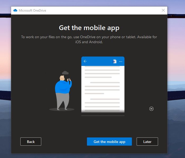 OneDrive get mobile app