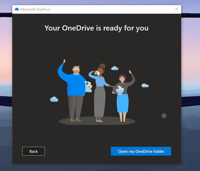 OneDrive is ready for use