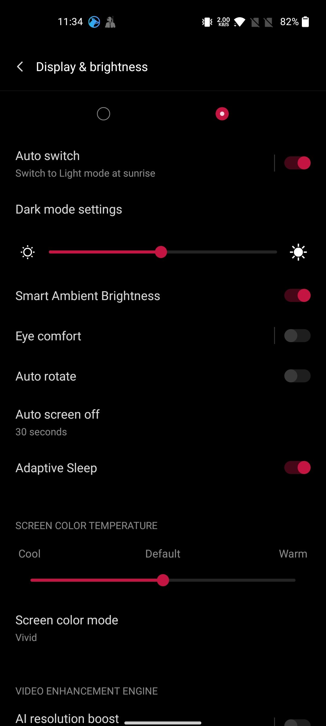 OnePlus Nord 2 display settings