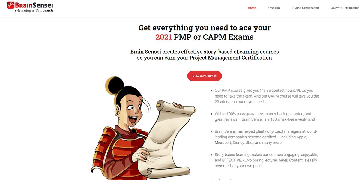 A visualization of BrainSensie PMP course webpage