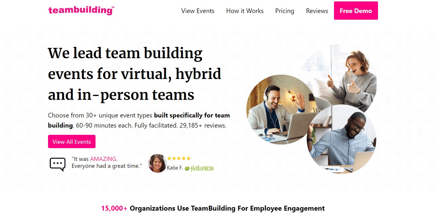 A visual representation of Team Building website