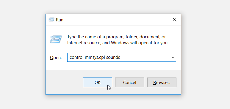 shortcut to sound control panel