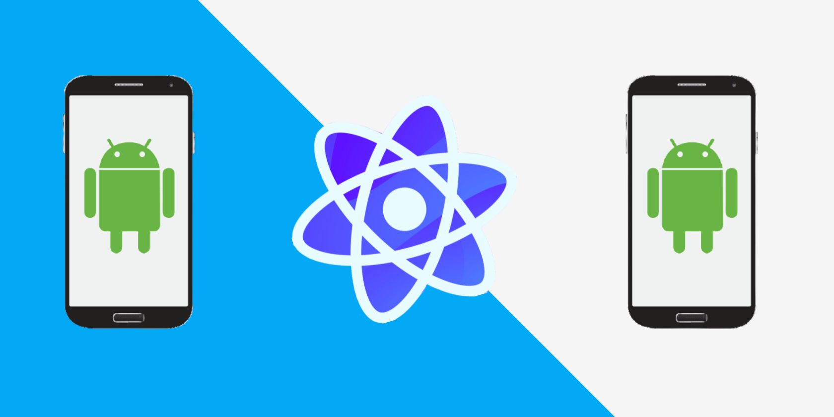 Illustration of Android Mobile and React Native Logo