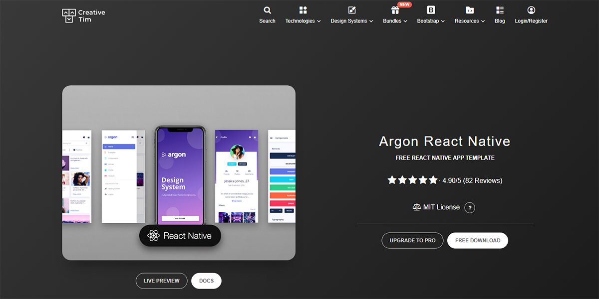 Die 12 besten Open-Source-Bibliotheken für native React-App-Komponenten - React Native UI Libraries Argon