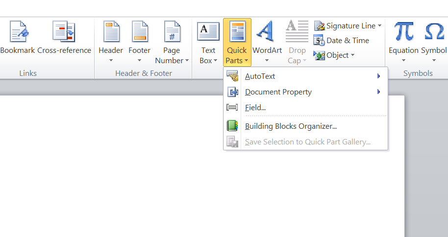 Save Selection to Quick Part Gallery 1 - Come creare un’intestazione personalizzata in Microsoft Word