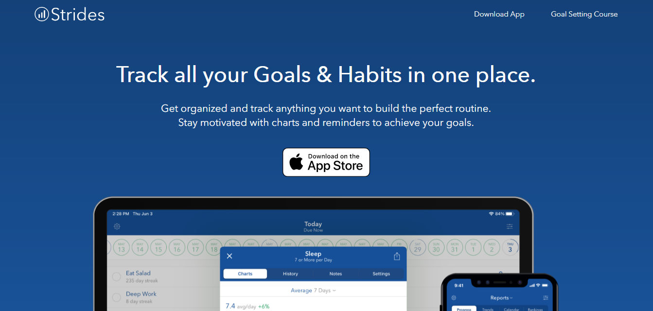 strides goal setting app