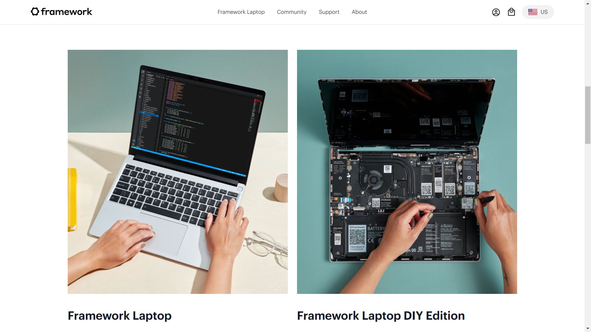 Screenshot choosing the Framework Laptop - Il laptop Framework è il laptop modulare che stavi aspettando?