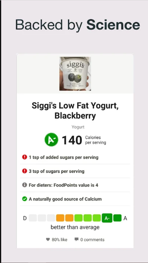 Screenshot of Fooducate