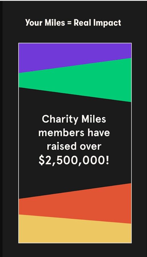 Second screenshot of app charity miles
