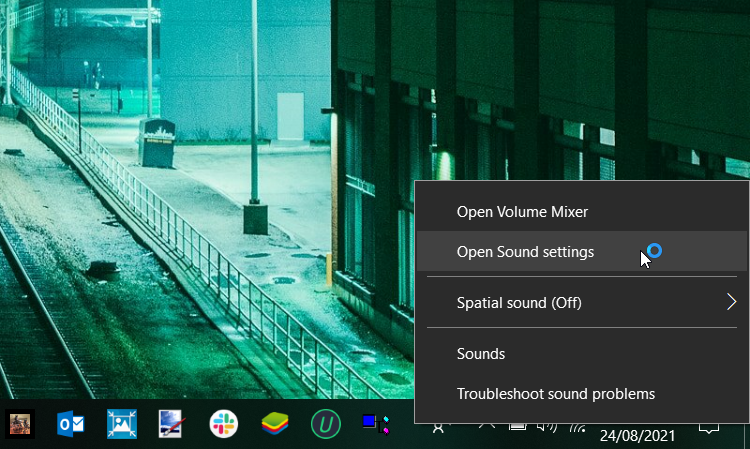 Selecting Open Sound Settings