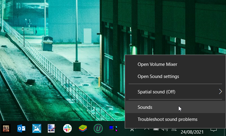 Selecting sounds from the sound icon options