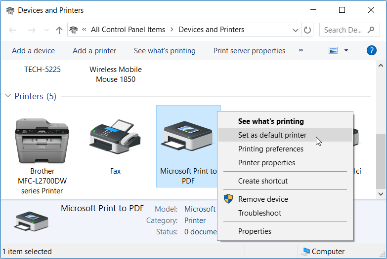 Setting Microsoft Print to PDF as the Default Printer - 7 modi per risolvere lo strumento Microsoft Print to PDF di Windows
