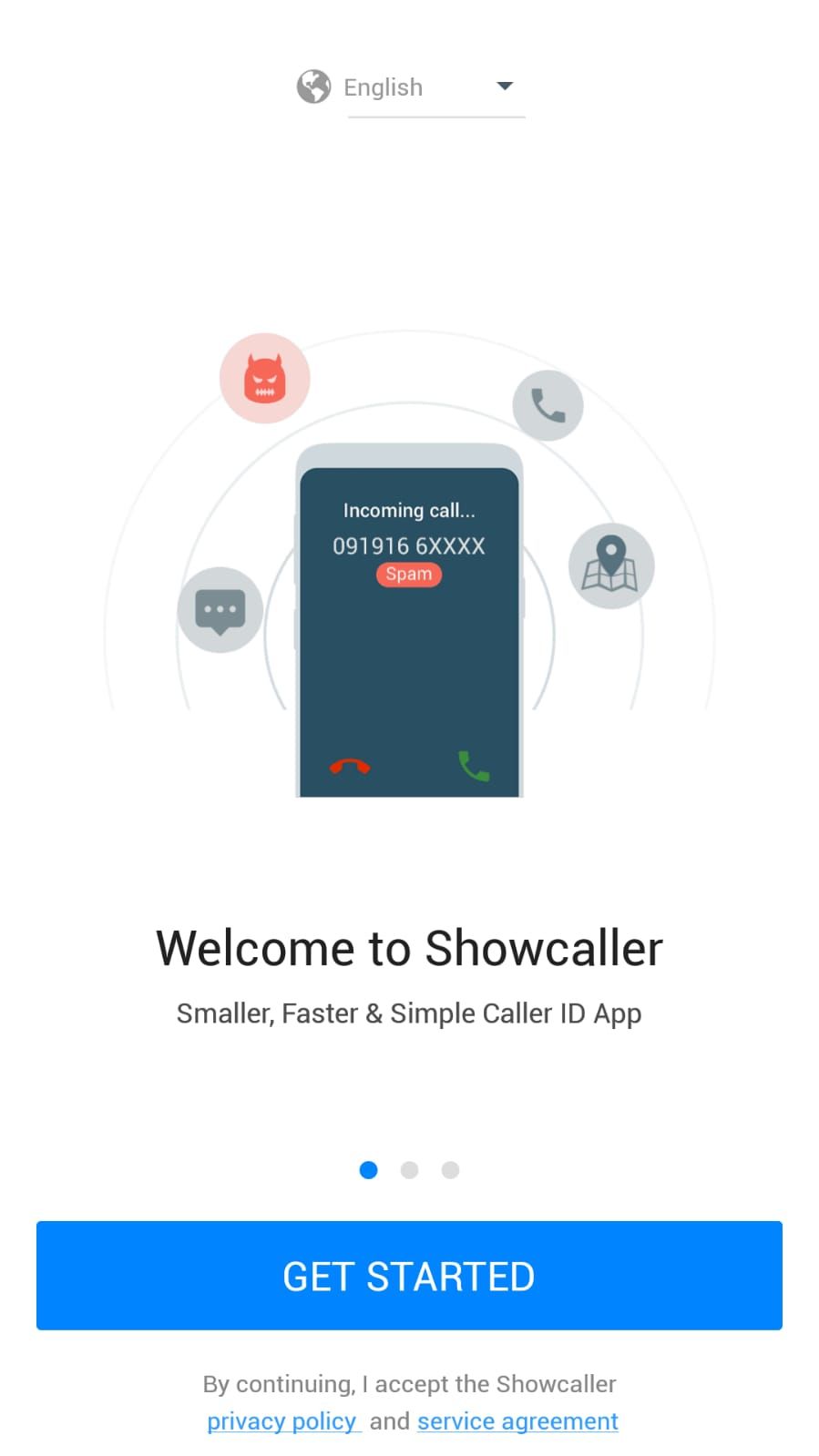 Showcaller - Get Started Page