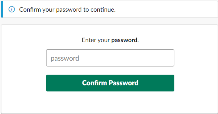 Slack 2FA click Confirm Password