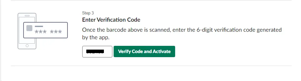 Slack 2FA verification option