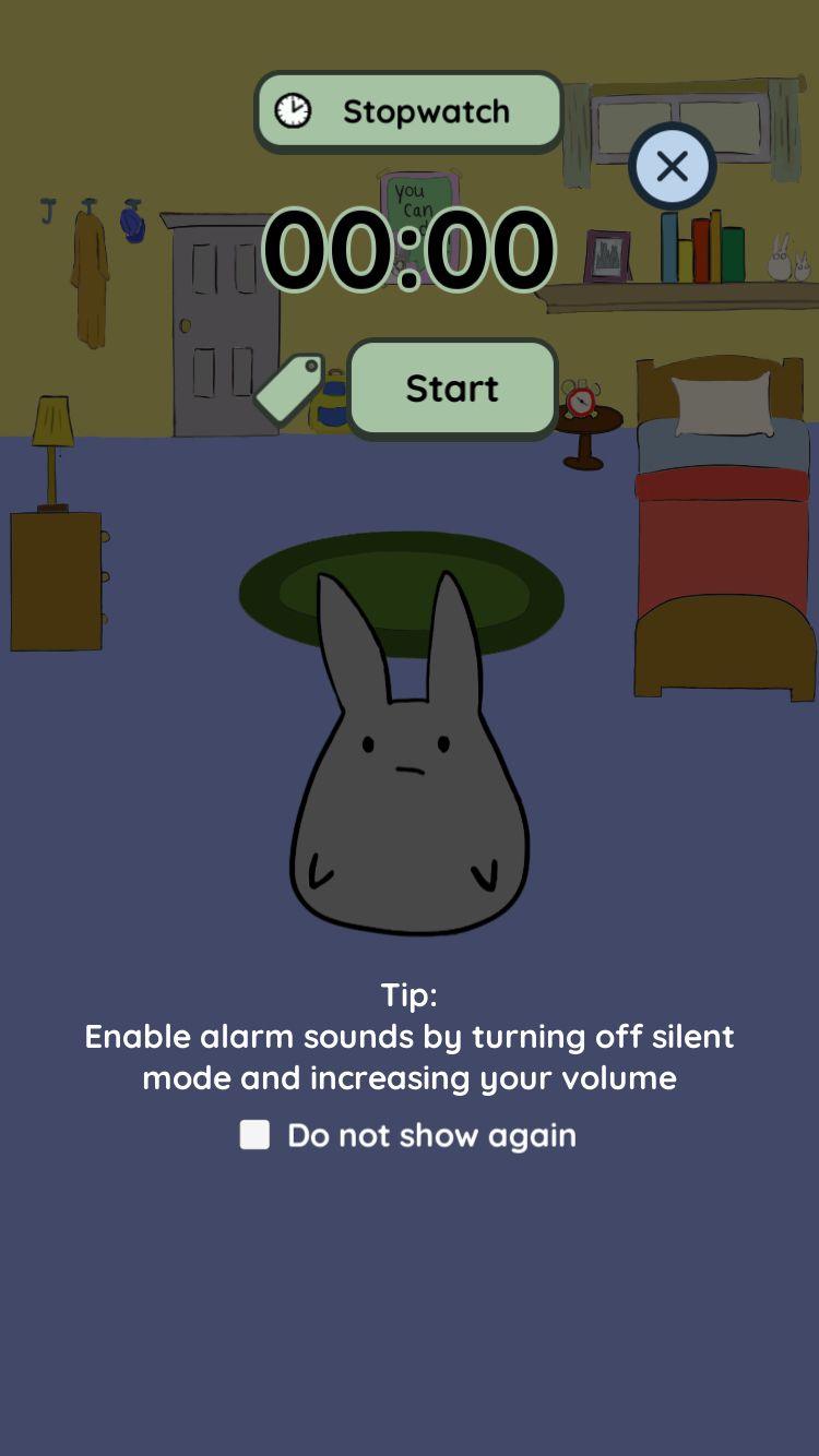 Study Bunny Start the Stopwatch