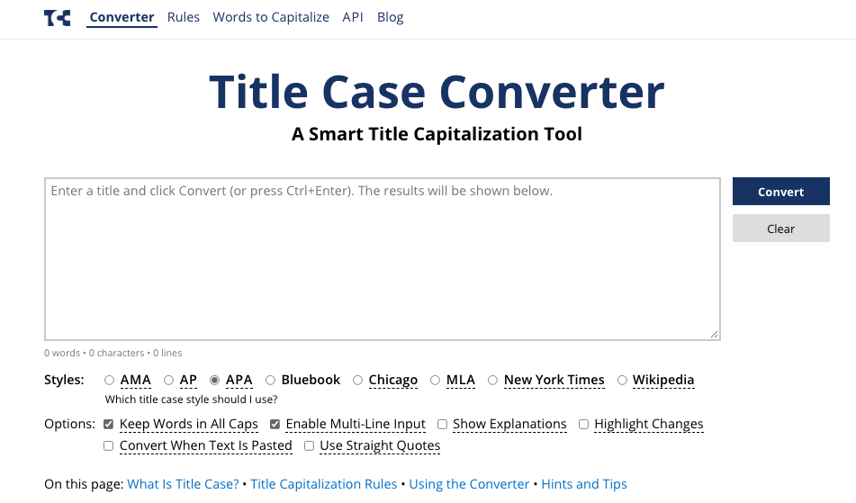 Title capitalization deals tool