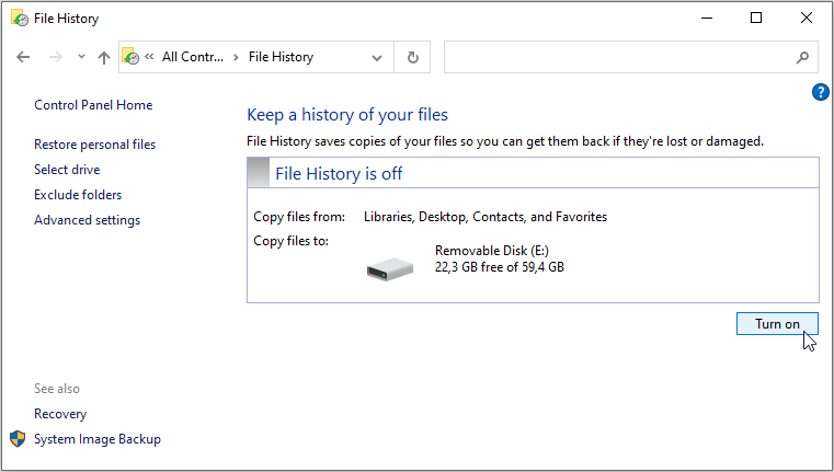 file history stopped working